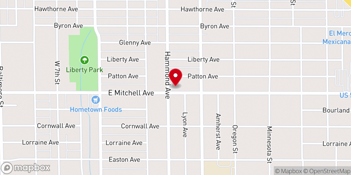Map showing location of Unity Presbyterian Church