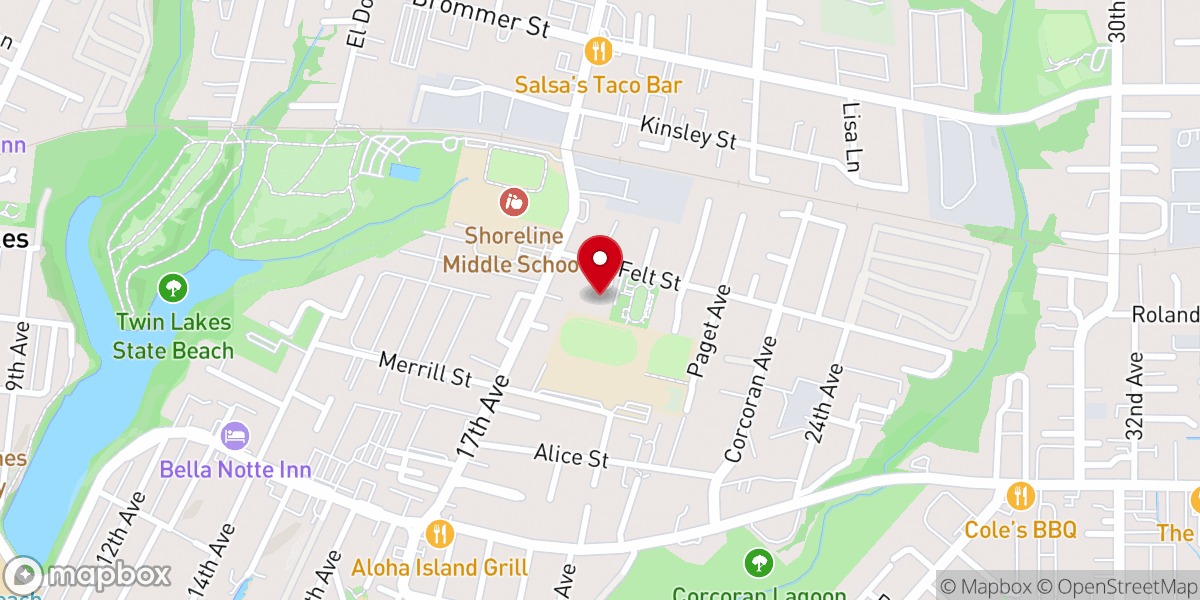 Map showing location of Center For Spiritual Living Santa Cruz