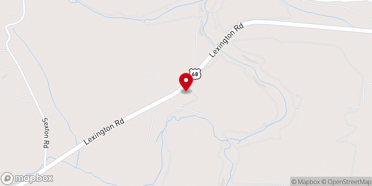 Map showing location of Shakertown Baptist Church