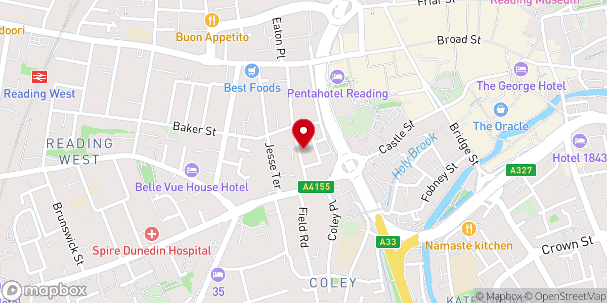 Map showing location of RCCG Kingdom Life Arena, Reading UK
