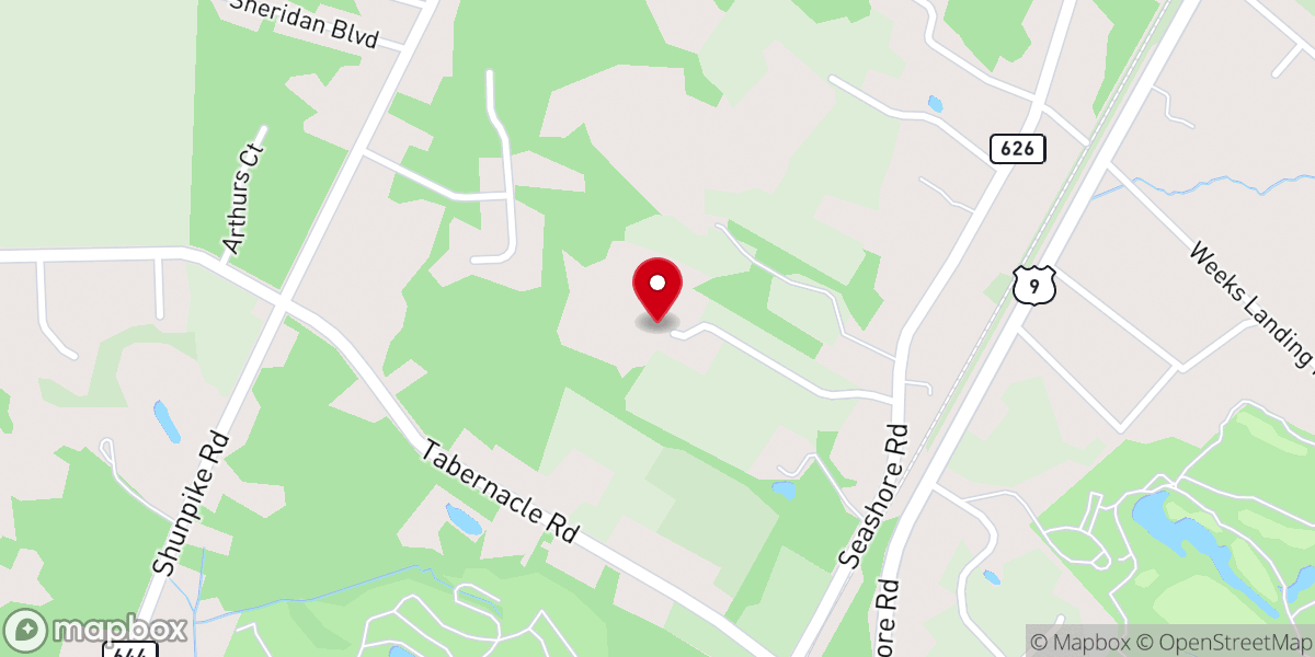 Map showing location of Church's Seashore Nursery