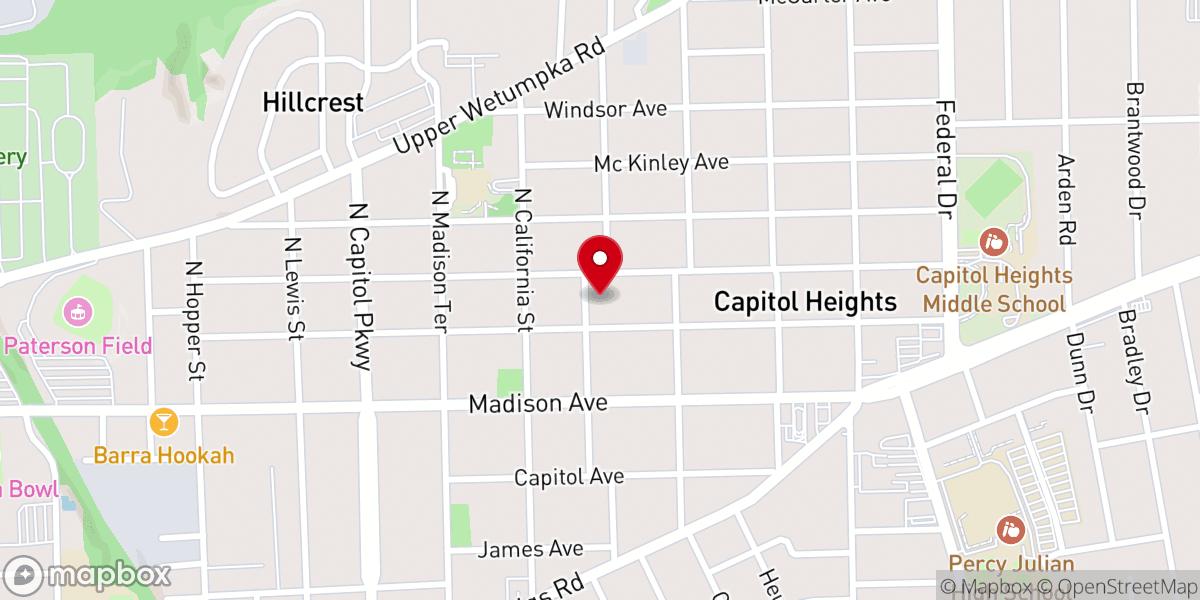 Map showing location of Capitol Heights United Methodist Church