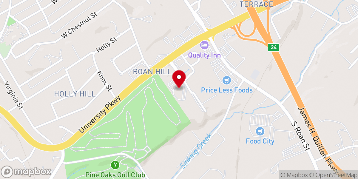 Map showing location of University Parkway Baptist Church