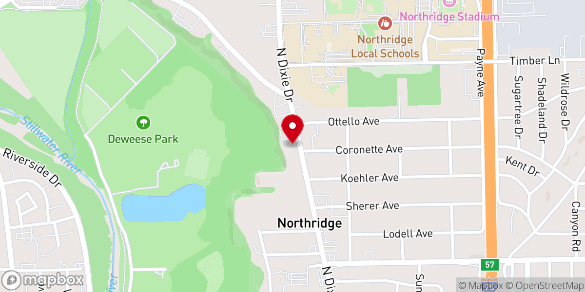 Map showing location of Dayton Bible Chapel