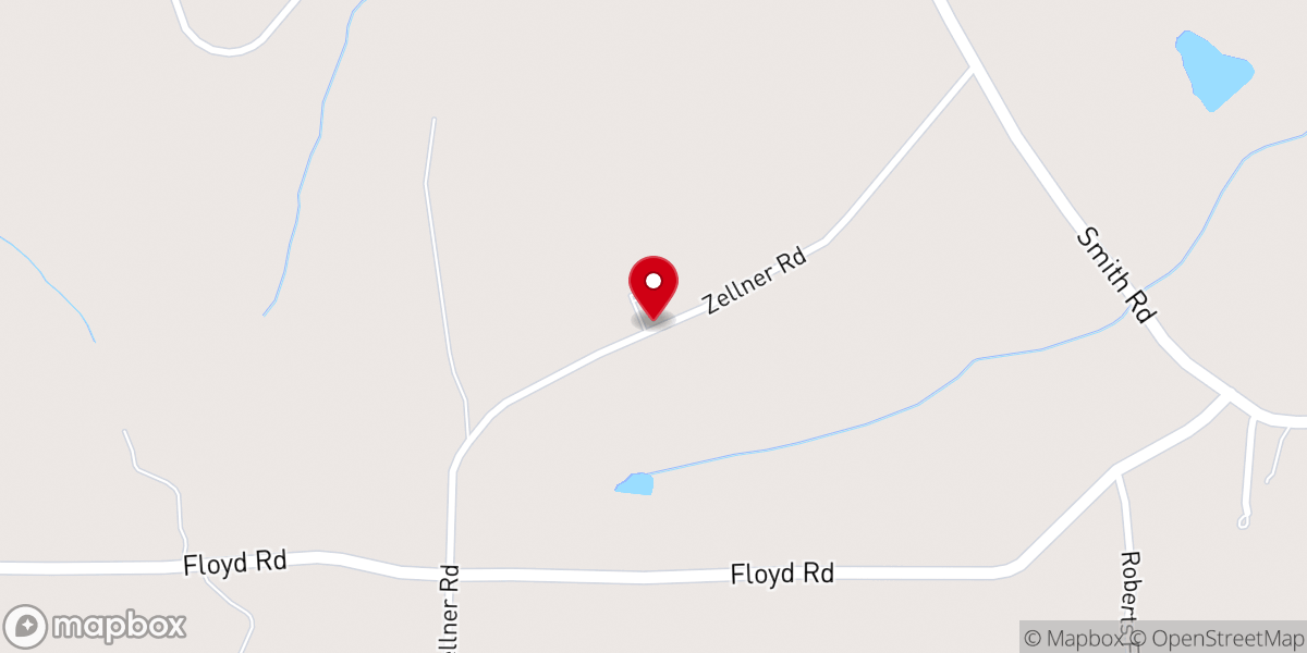 Map showing location of Oak Grove Holiness Church
