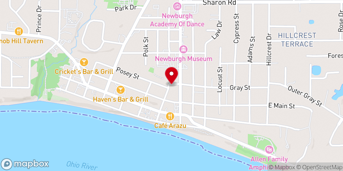 Map showing location of Newburgh Church of the Nazarene