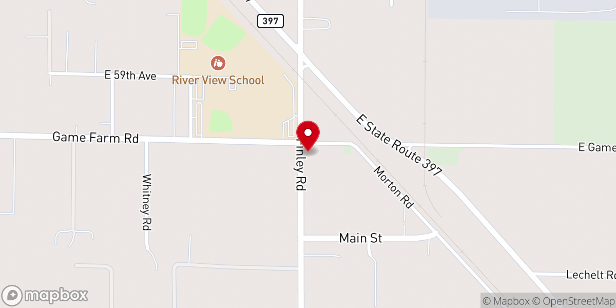 Map showing location of Finley First Baptist Church