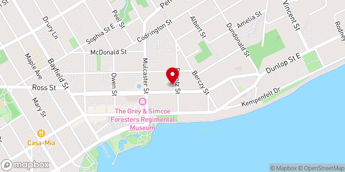 Map showing location of Collier Street United Church