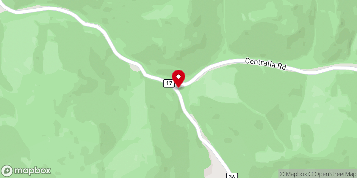 Map showing location of Spruce Fork Church