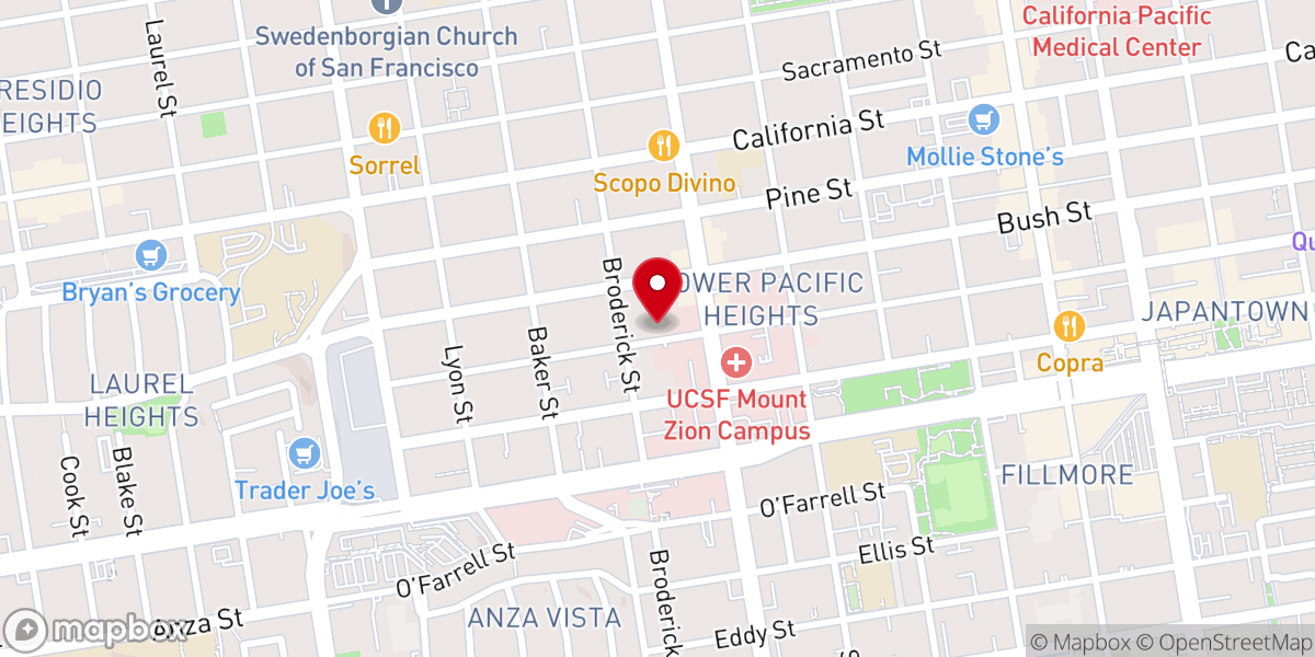 Map showing location of City Church San Francisco