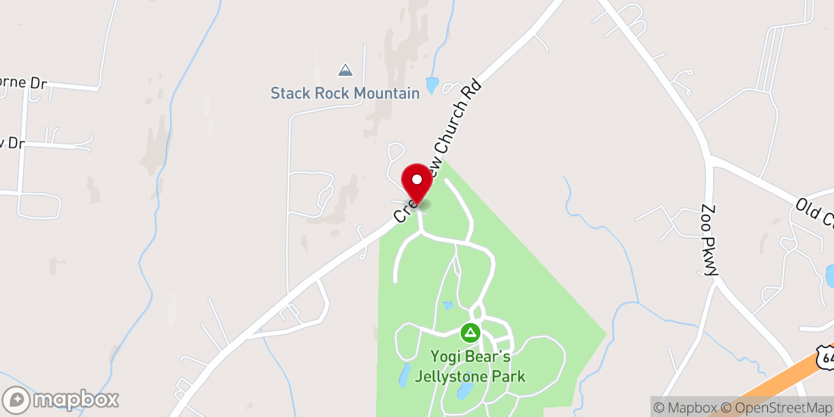 Map showing location of Yogi Bear’s Jellystone Park™ Camp-Resort Asheboro NC