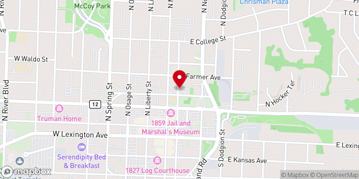Map showing location of Second Baptist Church