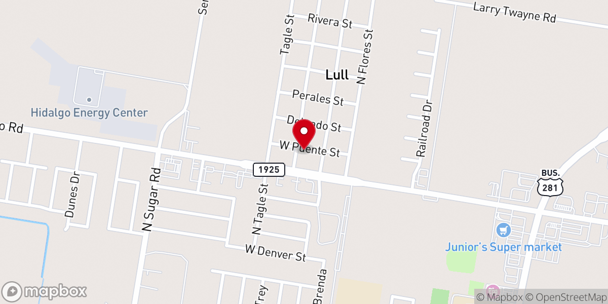 Map showing location of Iglesia Roca Viviente