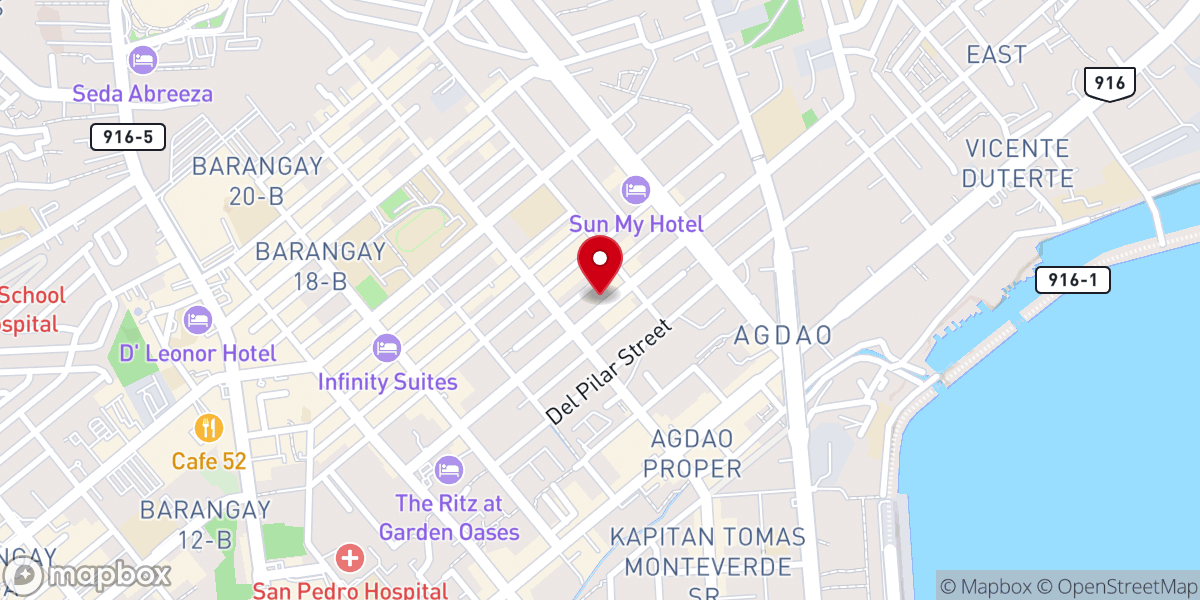 Map showing location of United Pentecostal Church, Agdao