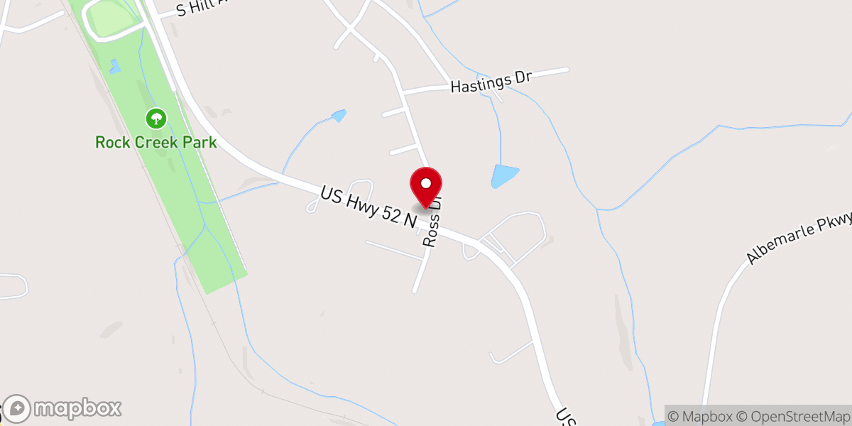 Map showing location of Albemarle Church of Christ