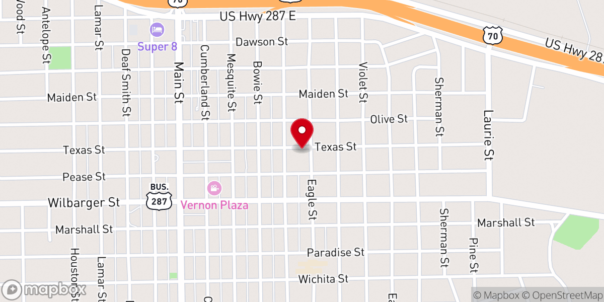 Map showing location of Second Baptist Church