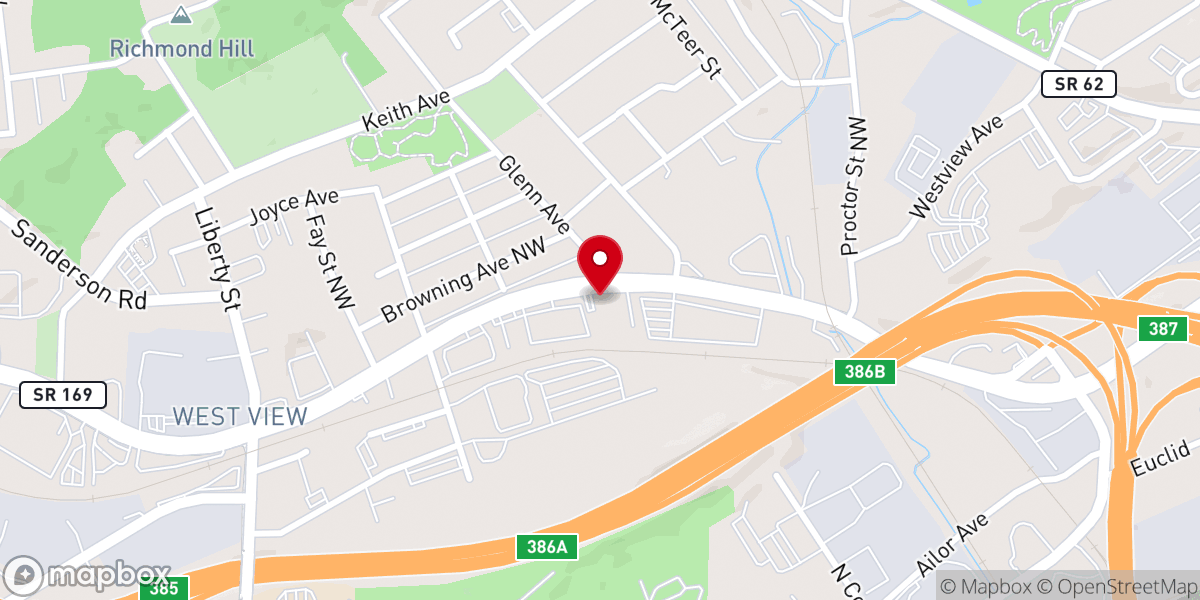 Map showing location of Heartsway Baptist Church