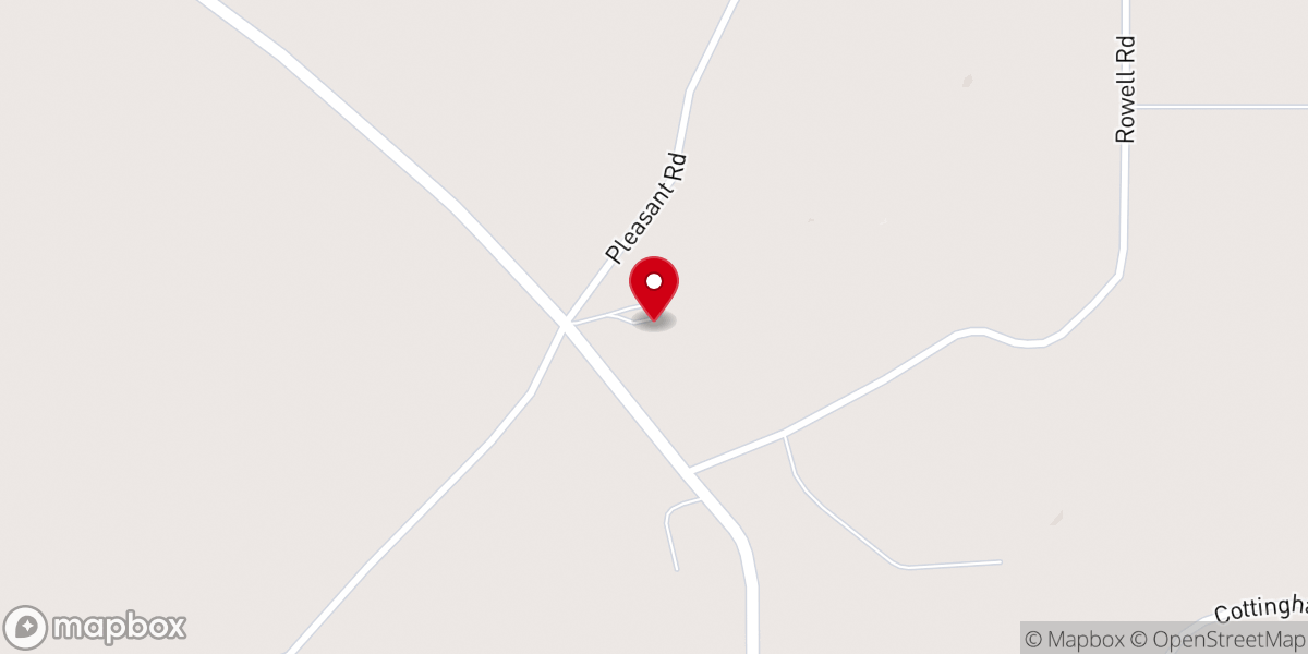 Map showing location of Pleasant Grove Baptist Church