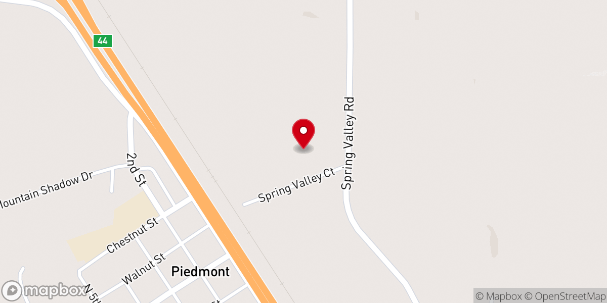 Map showing location of Piedmont Valley Lutheran Church