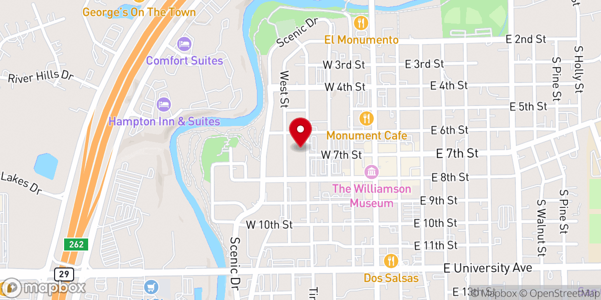 Map showing location of St Paul United Methodist Church