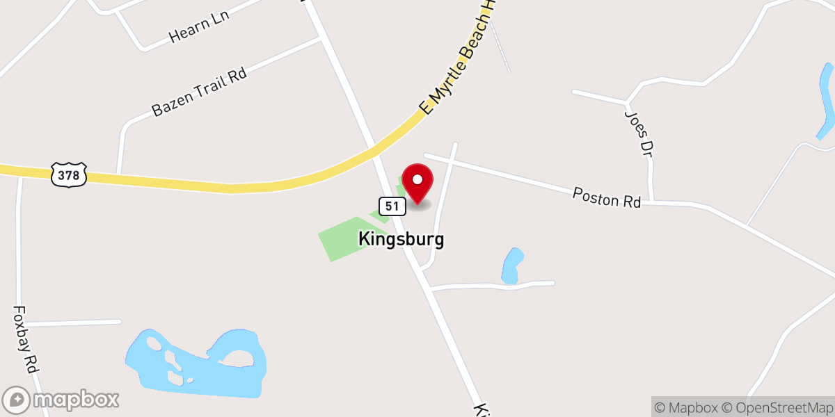 Map showing location of Kingsburg Baptist Church