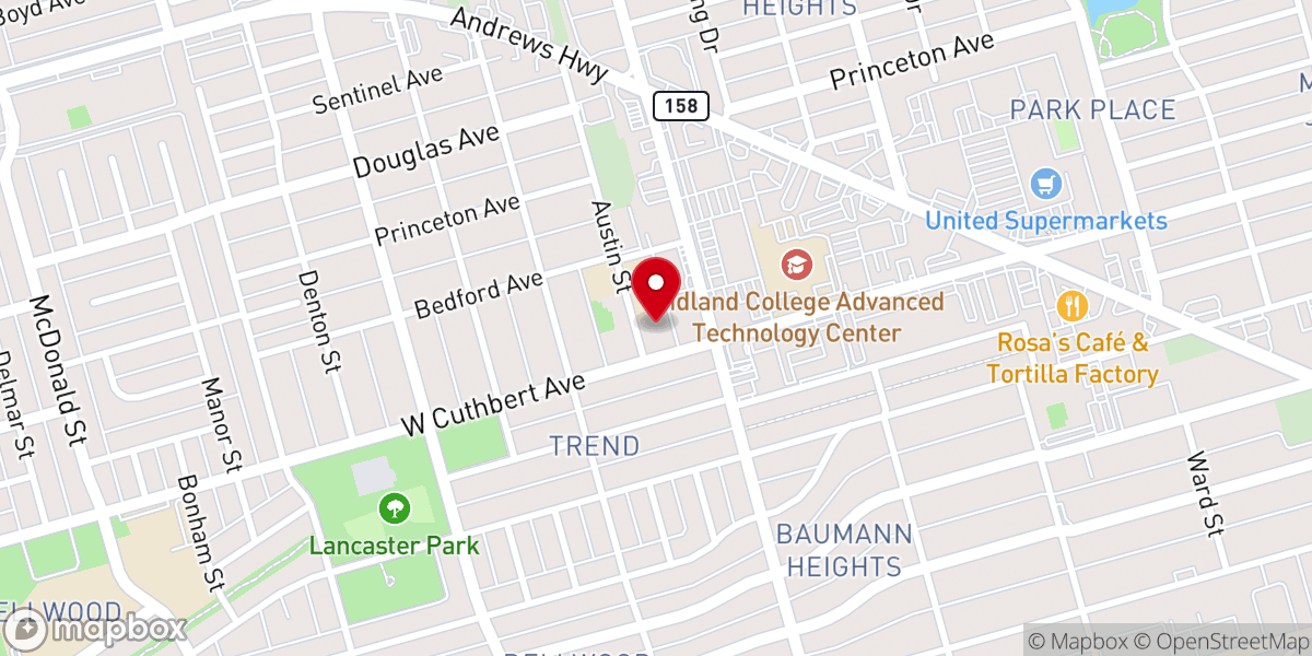 Map showing location of Cuthbert Avenue Baptist Church