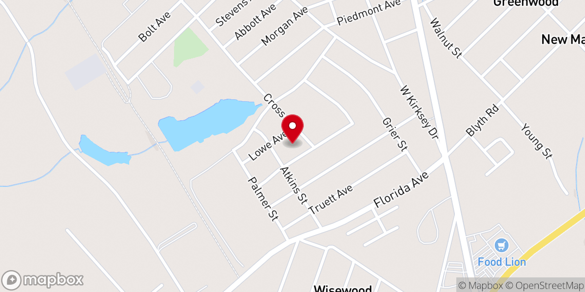 Map showing location of Mathews United Methodist Church