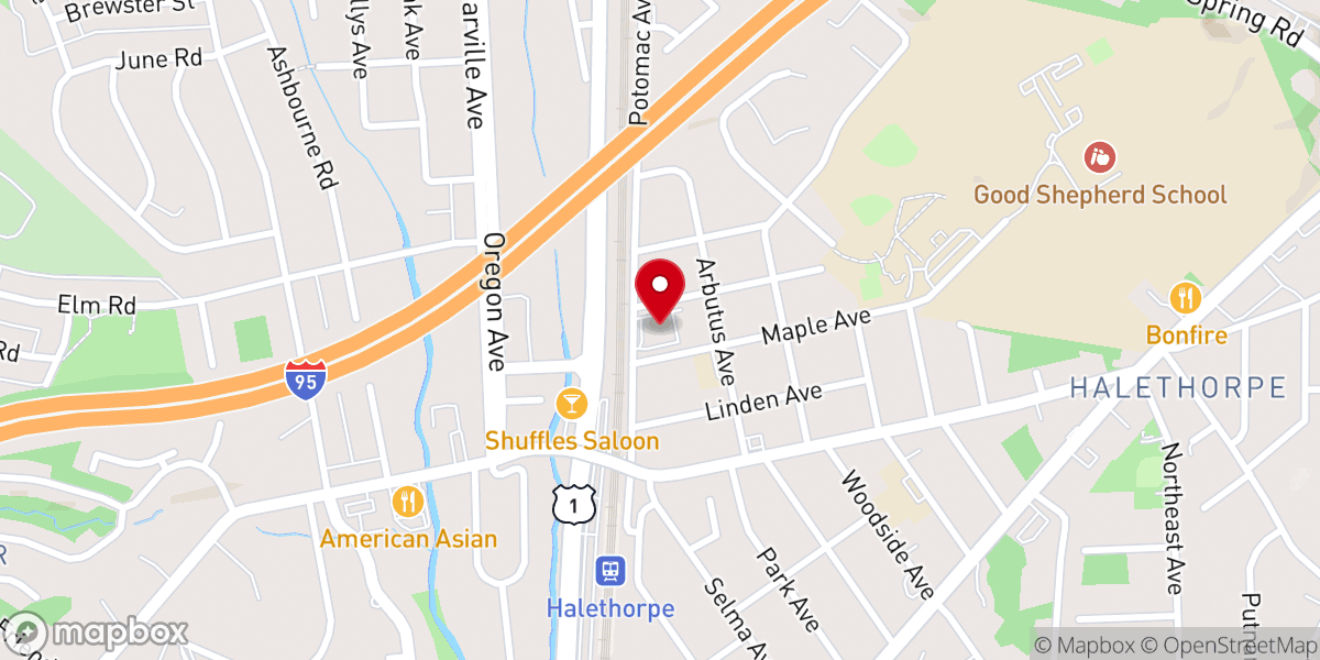 Map showing location of Ascension Catholic Church