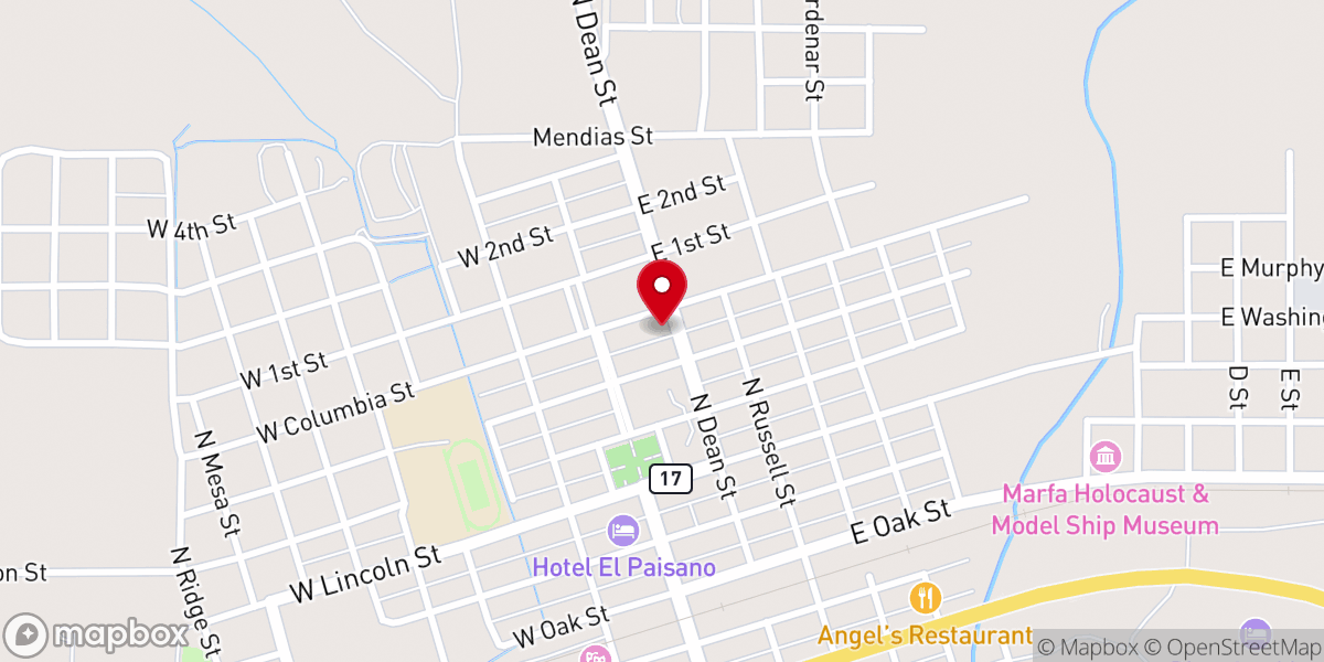 Map showing location of First Presbyterian Church