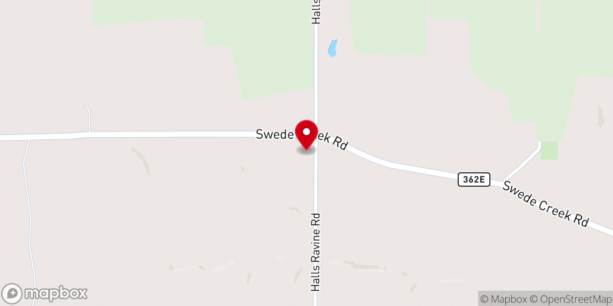 Map showing location of Swede Creek Church