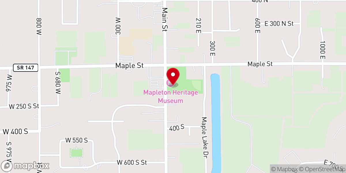 Map showing location of Mapleton Relief Society Building