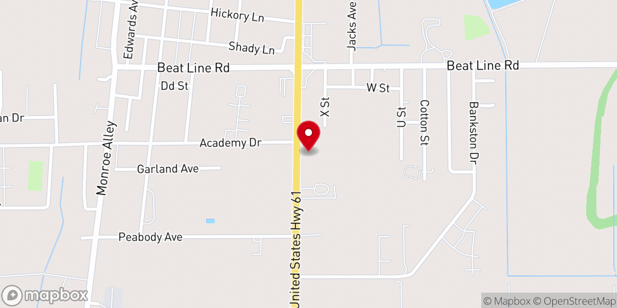 Map showing location of Tunica Church of God