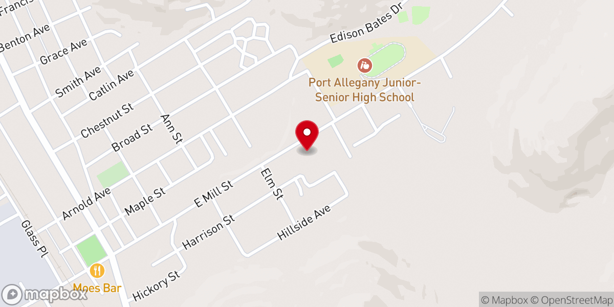 Map showing location of Port Allegany Alliance Church