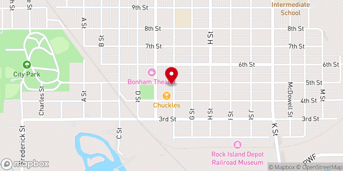 Map showing location of Fairbury Cornerstone Community Church Inc