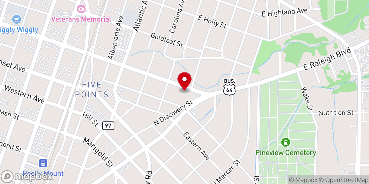 Map showing location of St James Missionary Baptist Church
