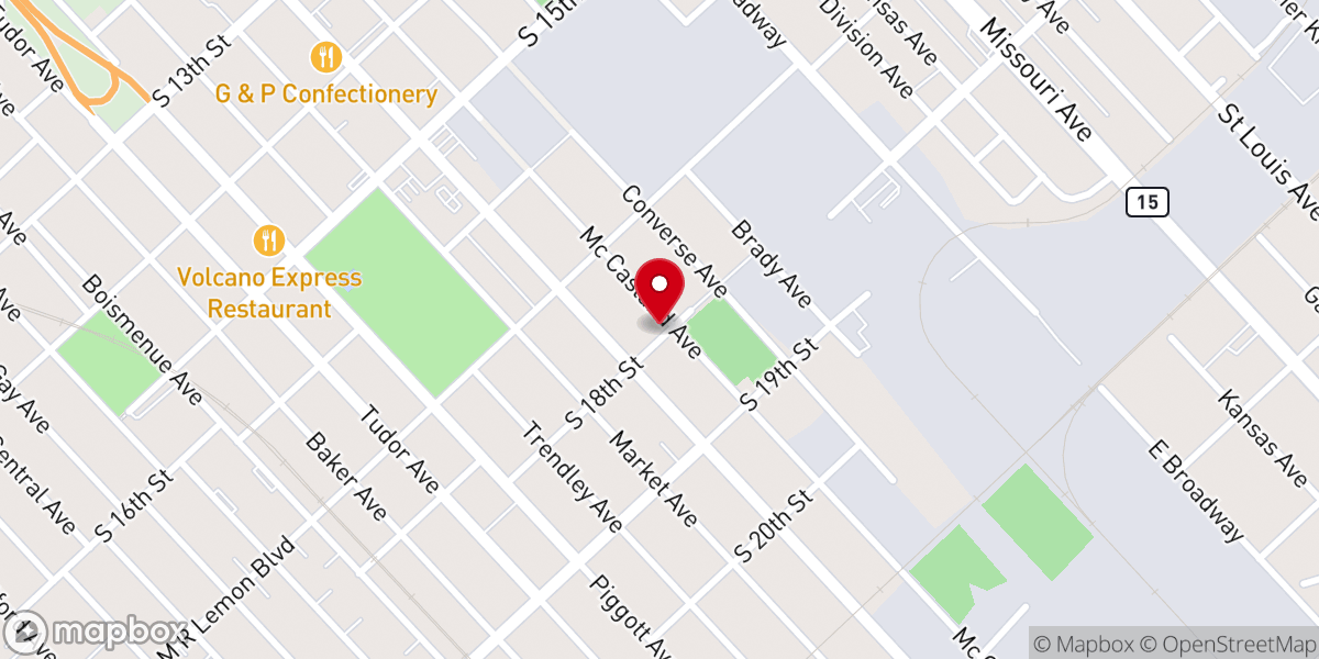Map showing location of Holy Olivette Missionary Baptist Church