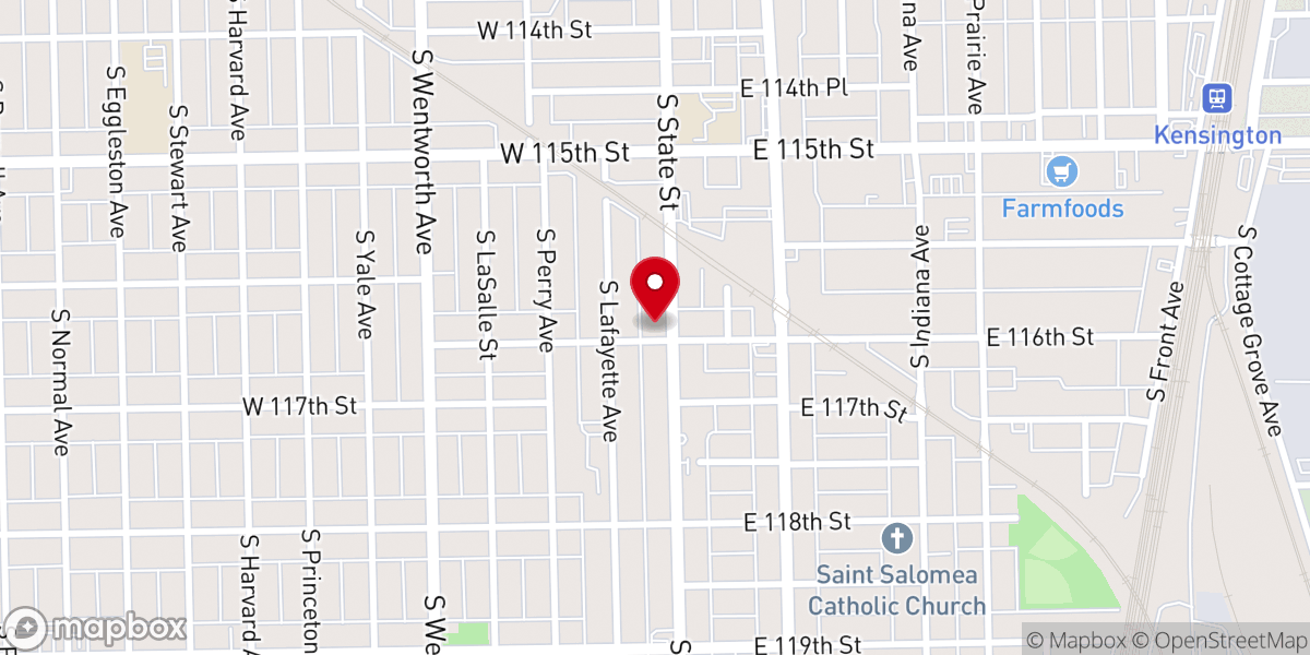 Map showing location of New Christian Joy MB Church