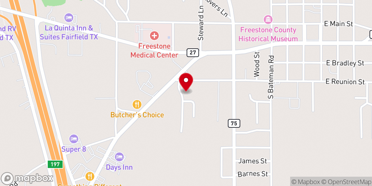 Map showing location of Fairfield Missionary Baptist Church