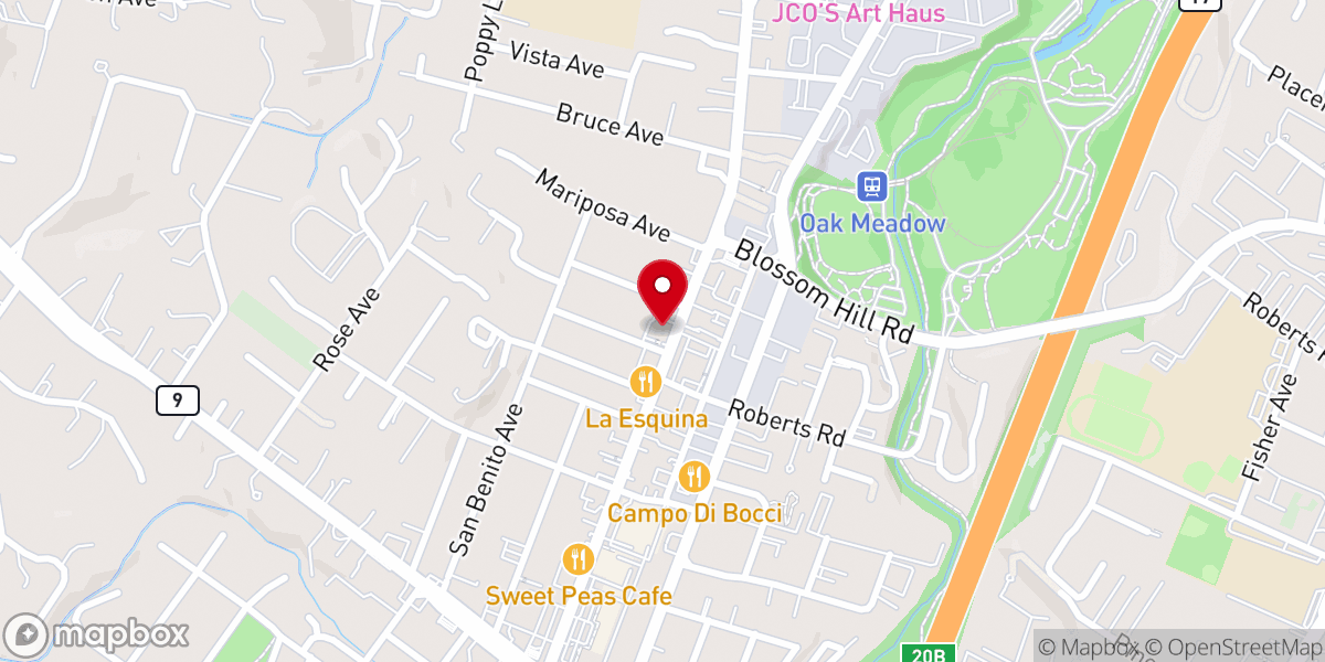Map showing location of Darling Fischer Chapel of the Hills