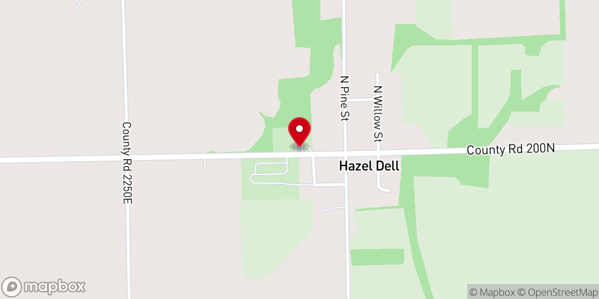 Map showing location of Hazel Dell Church of Christ