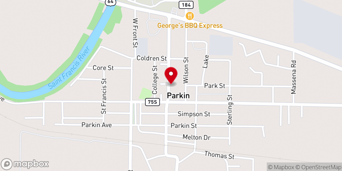 Map showing location of Parkin Rural Water