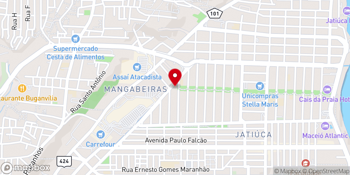 Map showing location of Paróquia São Lucas