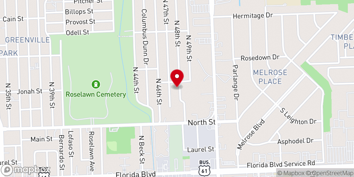 Map showing location of Banks Chapel Baptist Church