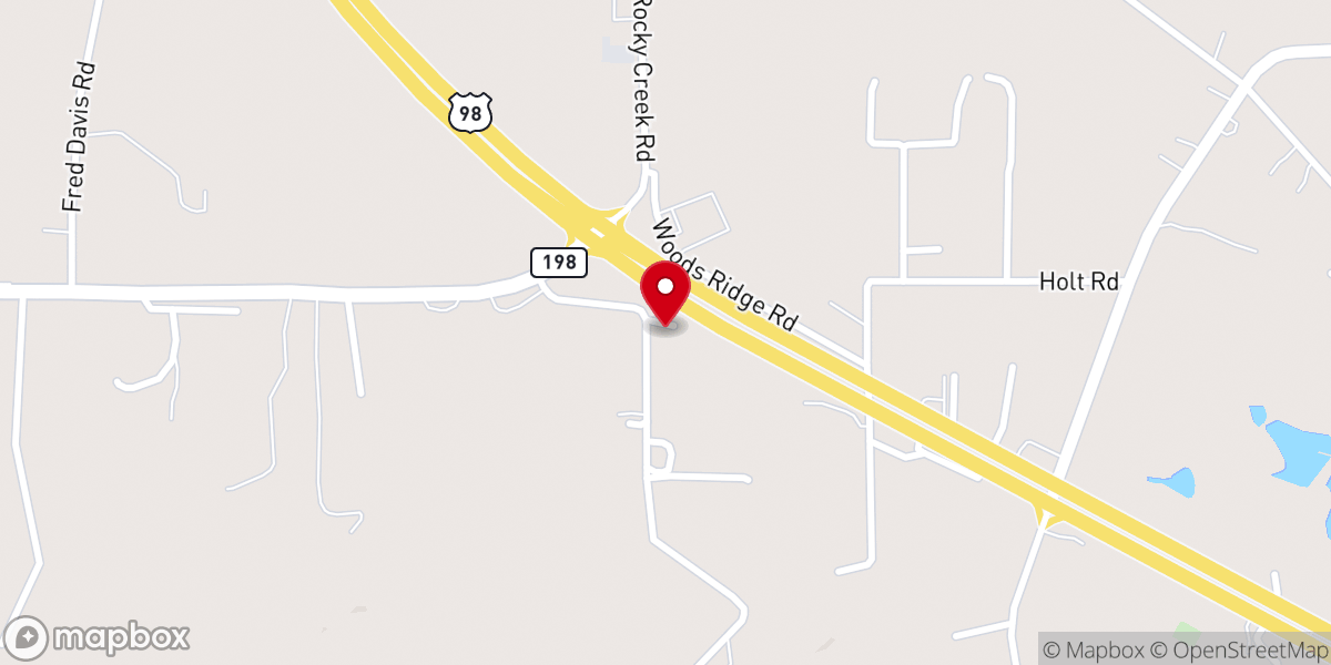 Map showing location of George County Baptist Church