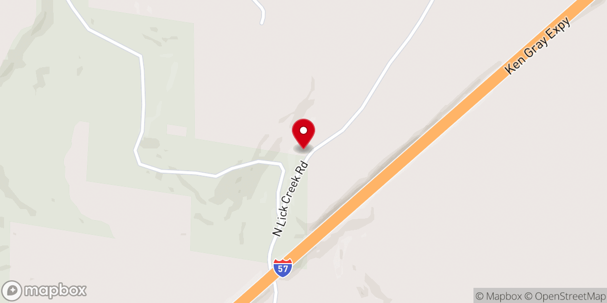 Map showing location of Pentecostals of Lick Creek