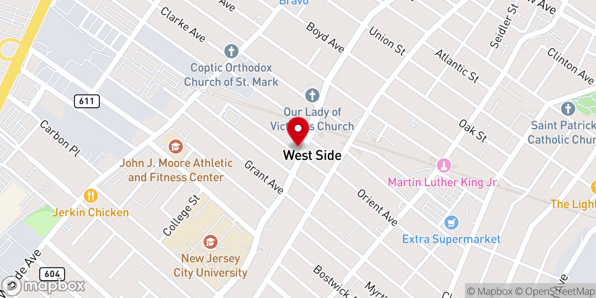 Map showing location of Jersey City Church of the Nazarene