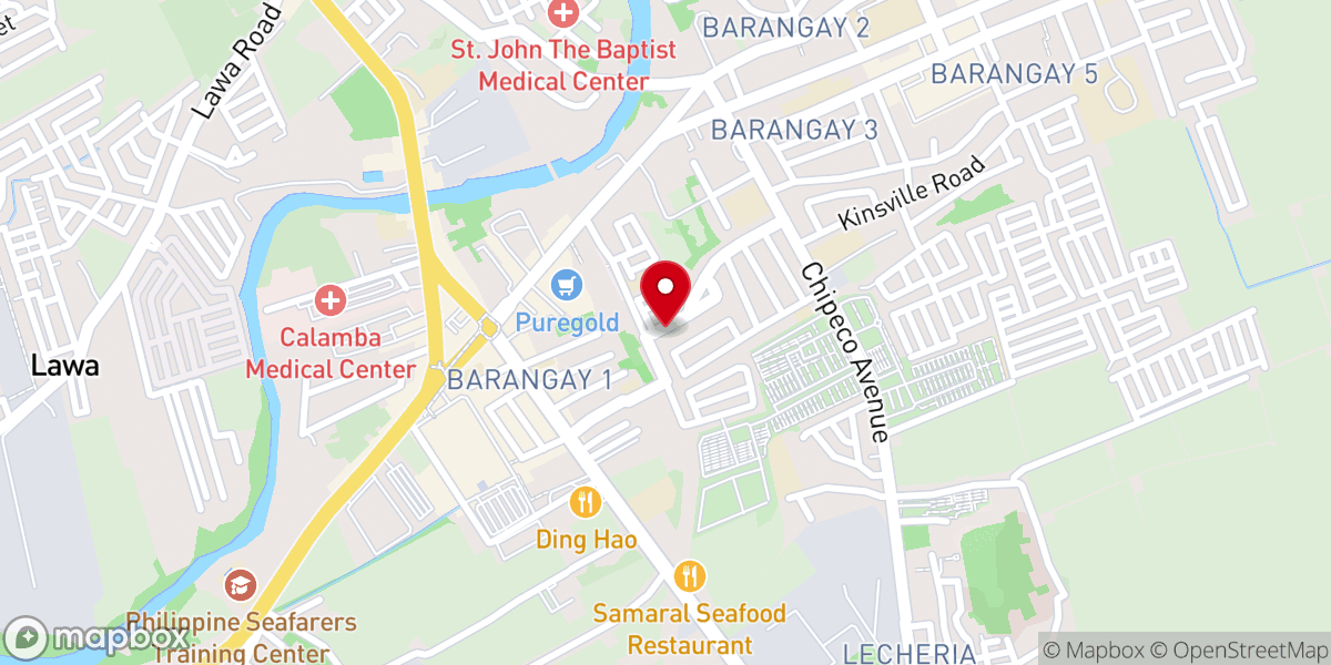Map showing location of JFCM Calamba
