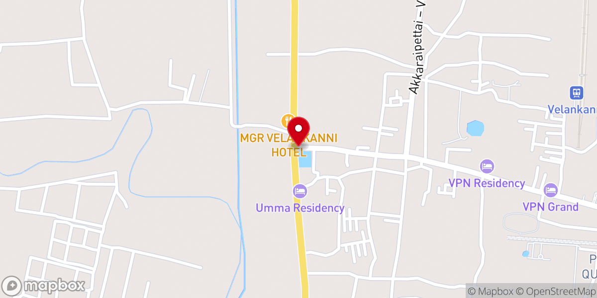 Map showing location of VELANKANNI ARCH JUNCTION