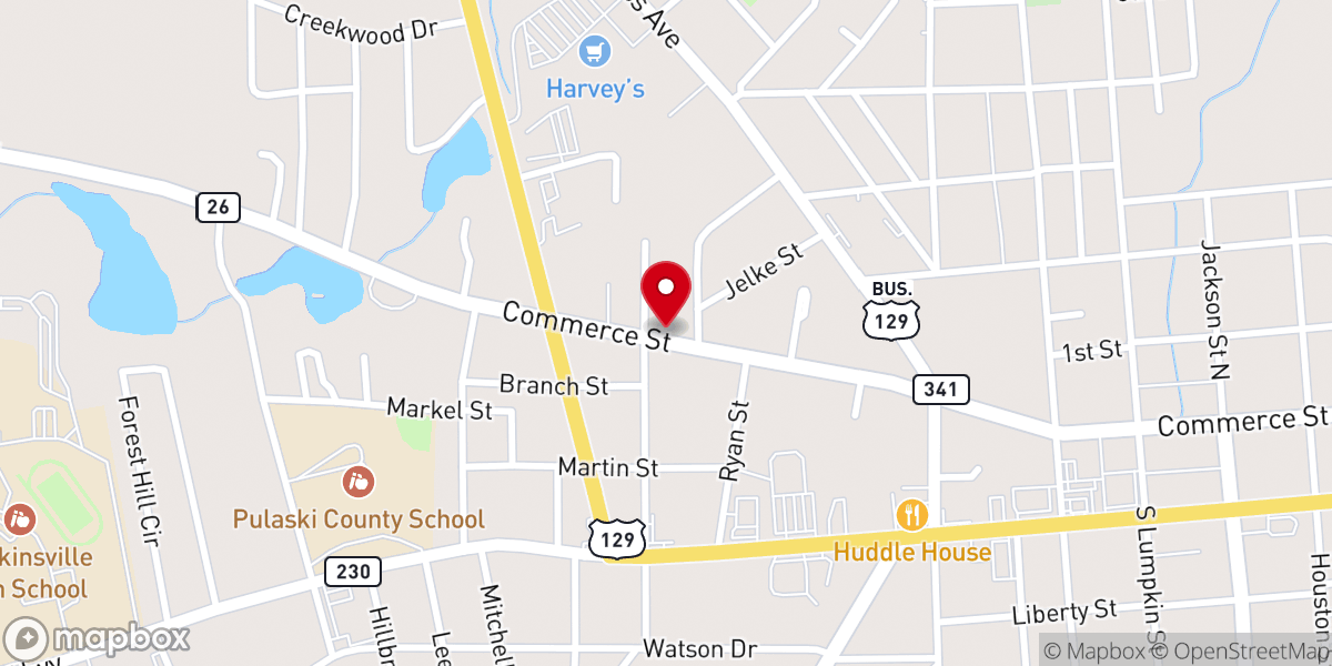 Map showing location of Hawkinsville Church of God by Faith