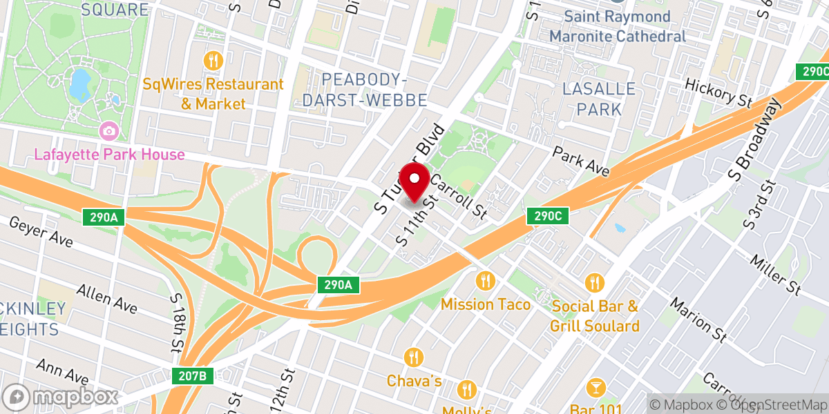 Map showing location of Saint John Nepomuk Catholic Church